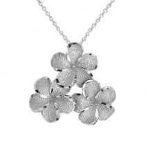 925 Sterling Silver Hawaiian Plumeria Flowers Pendant Necklace Joy Love Spiritua - £26.68 GBP+