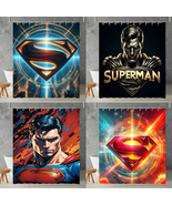 Modern Superman Custom Print Waterproof Polyester Shower Curtain - $30.00 - $36.00