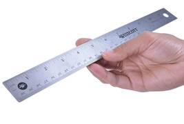 15" In Stainless Metal RULER Cork Back inch metric Straight Edge WESTCOTT 10416 - £12.29 GBP