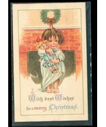 Vintage Christmas Postcard 1915 Times Square Station Cancel Young Girl &amp;... - $9.89