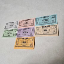 U-build Monopoly Set of Replacement Paper Money Game Part - $8.98