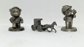  Avon Figurines Pewter Bears Miniatures x2 1983 and 1984 Buggy Marked Amis   - £22.80 GBP