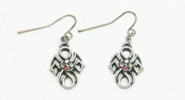 MYSTICA ACCESSORY CELTIC 4 GEMS ALLOY HOOK EARRINGS LEAD FREE METAL - £9.56 GBP