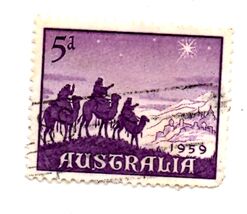 Used Australia Postage Stamp Scott 334 Christmas 1959 - $1.99