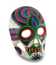 Zeckos Colorful Sparkling Rainbow Striped DOD Sugar Skull Style Mask - £13.35 GBP