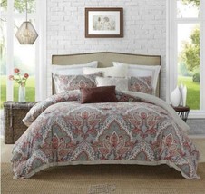 Ellen Tracy Upton Park 5-Piece Reversible Comforter Set Multi Color Queen - £74.52 GBP