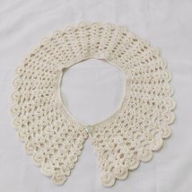 Vintage Cream Crochet Lace Collar Detachable Handmade Sewing Notions - £15.48 GBP