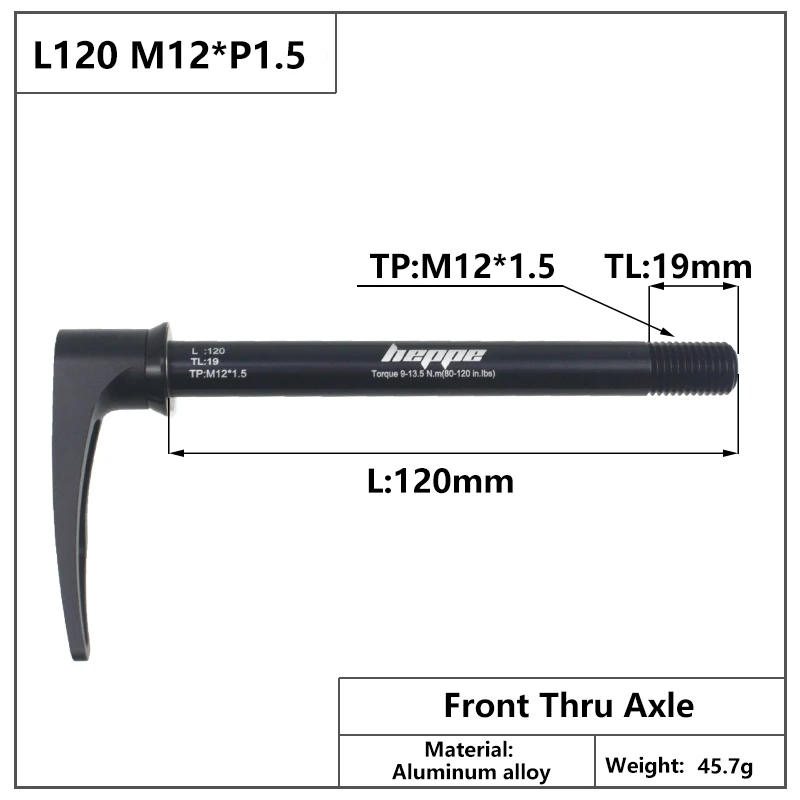 HEPPE MTB Road Bike Thru Axle Front Fork Shaft Skewer 12x100 12x110 Rear Thru Ax - £133.49 GBP