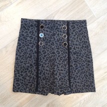 Leopard Animal Print Steel Grey Shorts Skort Skirt S - £15.81 GBP