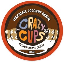 Crazy Cups Decaf Chocolate Coconut Dream Coffee 22 to 110 K cups Pick Any Size  - £21.54 GBP+