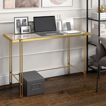 Henn&amp;Hart 48&quot; Wide Rectangular Desk In Brass, Laptop Desk, Computer, Home Office - £107.90 GBP