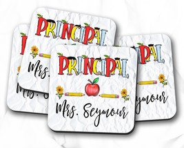 Personalized School Principal Gift, Principal Coasters, Teacher Appreciation, Pr - £3.93 GBP