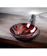 Brown Bronze  Glass 16&quot; Vessel Bowl Bathroom Sink ORB Faucet choice - $97.12+