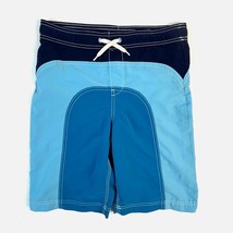 Lands&#39; End Kids Boy&#39;s Swim Trunks Swimsuit Blue Colorblock Size 10/12 - $11.88