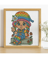 Rainbow Hippie Gnome Cross Stitch Pattern | Peace and Love Embroidery PD... - $91.64 MXN