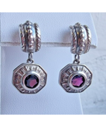 SOUTHWESTERN DESIGN VINTAGE 925 STERLING SILVER PURPLE AMETHYST EARRINGS - €39,36 EUR