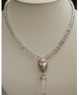 Quartz Crystal Point set in Sterling African Mask Pendant Necklace - €26,05 EUR