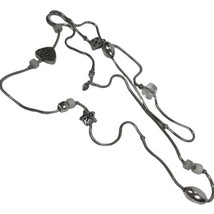 Vintage Necklace ROBERT ROSE Long flapper Chain Boho Mod Geo Signed - $12.85