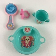 Pinkie Panda Baby Doll Care Set Feeding Bowl Cup Brush Pacifier Vintage ... - £14.20 GBP