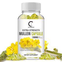 120 Pills Mullein Leaf Capsules Lung Cleansing &amp; Detox Herbal Dietary Su... - $49.78