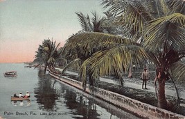 Palm Beach Florida Fl~Lake Drive NORTH-BOATS~1910s Postcard - £10.48 GBP