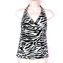 Catalina Women&#39;s Halter Bikini Swimsuit Top Size Small Zebra Print - £17.36 GBP