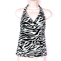 Catalina Women&#39;s Halter Bikini Swimsuit Top Size Small Zebra Print - £17.20 GBP