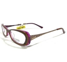 Guess GU 2271 BRN Eyeglasses Frames Brown Purple Rectangular Cat Eye 52-... - £59.48 GBP