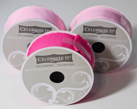 1 1/2 in celebrate it ribbon 54 yds scalloped edge 2 light pink & 1 Dark Pink - $9.89