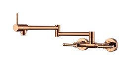 Rose gold Wall Mount Pot Filler Kitchen faucet Double Joint Spout hot co... - £102.89 GBP