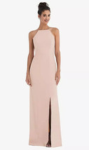 Open-Back High-Neck Halter Trumpet Gown...TH047....Cameo....Size 12...NWT - £58.67 GBP