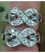 Silver Plated Cubic Zirconia Infinity Hoop Earrings - £15.64 GBP