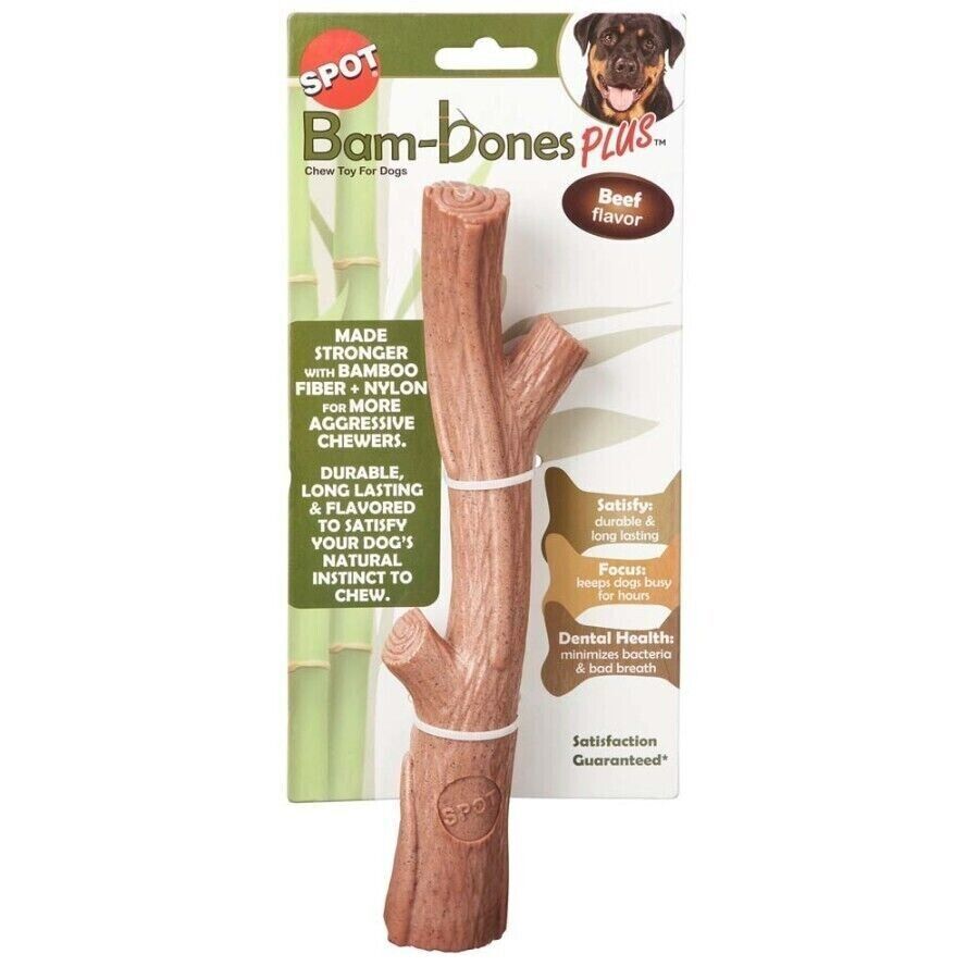 Bam-Bone Plus Dog Chew BEEF FLAVOR By Spot Bamboo Fiver More Aggressive ... - $8.14