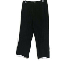 Apt 9 Pearson Size 8 Straight Leg Dress Pants Black Stripes Stretch - £7.45 GBP