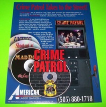 Crime Patrol Arcade Flyer Original NOS Promo Artwork American Laser Games 1993 - £12.92 GBP