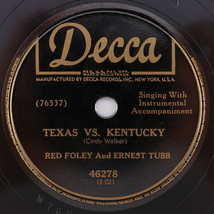Red Foley, Ernest Tubb - Texas Vs Kentucky/Lovebug Itch 1950 78rpm Record 46278 - £16.91 GBP