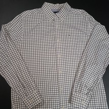 Tommy Hilfiger Mens Large Button Shirt Long Sleeve Plaid Blue Custom Fit... - $13.50