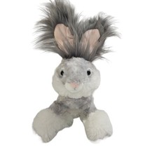 MTY Plush Bunny Rabbit Mop Ear Angora Gray &amp; White Tall Fluffy Ears East... - £9.97 GBP