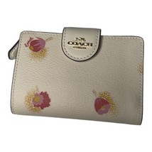 Coach Medium Corner Zip Wallet With Multi Floral Print Chalk With Pink Floral  - £105.14 GBP