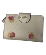 Coach Medium Corner Zip Wallet With Multi Floral Print Chalk With Pink F... - £105.55 GBP