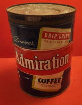 Vintage Duncans Admiration Two Pound Advertising Coffee Tin Can Houston Tx - £67.55 GBP