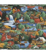 1.5 Yards VIP Cranston Fabric Camping Fishing Green Brown Hunting 56x46 - $17.57 CAD
