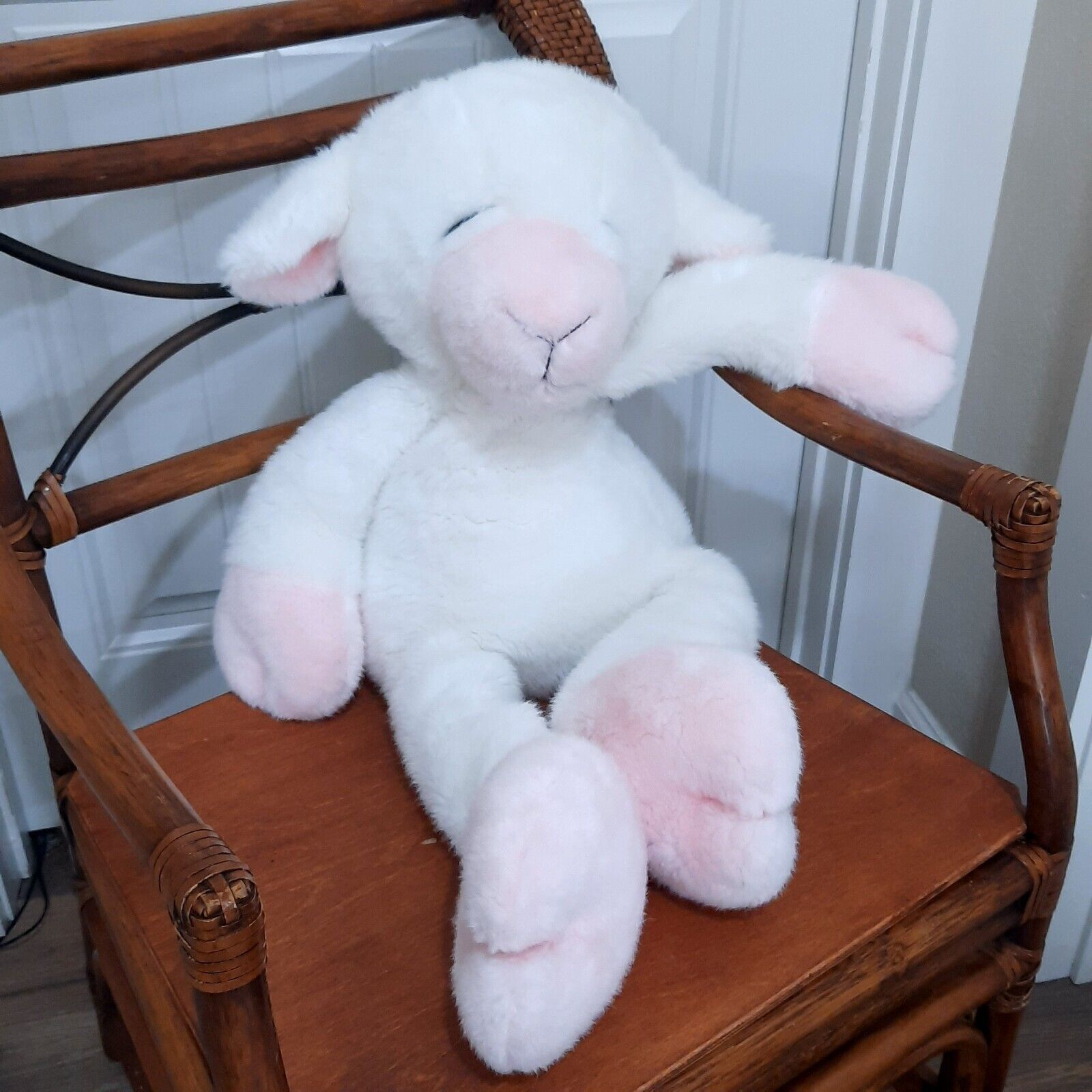 Primary image for Manhattan toy Sheep lamb plush JUMBO LARGE 1990 stuffed animal Easter prop white