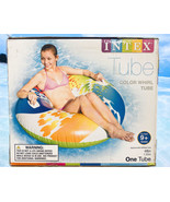 Intex 58202EP Inflatable 47&quot; Color Whirl Tube Swimming Pool Raft w/ Handles - £18.17 GBP