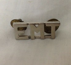 EMT silver Letters Collar Pins Emergency Medical Technician - $12.83