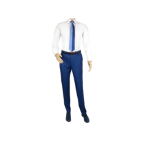 Men Suit By Renoir Window pane English Plaid Slim Fit Side Vents Fit 291-20 Blue image 9