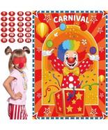 Carnival Circus Theme Party Games Pin The Nose On The Clown Game Birthda... - $14.99