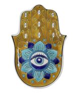 Orange Chakra Hamsa Palm Mandala and Evil Eye Ceramic Dish Brass Incense... - $328.35 MXN