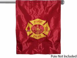 Aes Embroidered Fire Dept. Double Sided Nylon Garden BANNER/FLAG 28&quot;X40&quot; Sleeved - £15.95 GBP
