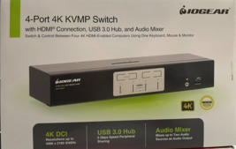 Iogear - GCS1934H - 4-Port 4K Kvmp Switch With Hdmi Connection Usb 3.0 Hub - £399.63 GBP